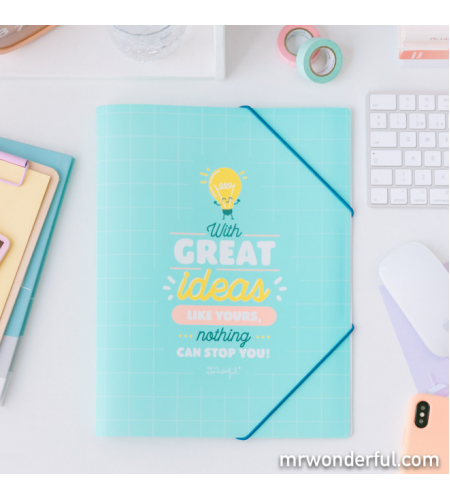 PASTA FOLHAS TRANSPARENTE GREAT IDEAS MR. WONDERFUL